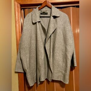 Zara Oversize light wool blend coat hand made grey women's M handmade